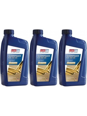 EUROLUB Cleanpower C1 5W-30 Motoröl 3x 1l = 3 Liter