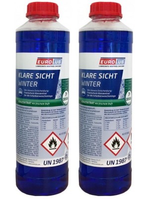 EUROLUB Scheibenfrostschutz Klare Sicht Winter Konzentrat -60°C 2x 1l = 2 Liter