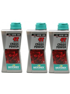 MOTOREX 4T Cross Power SAE 10W-60 Motorrad Motoröl 3x 1l = 3 Liter