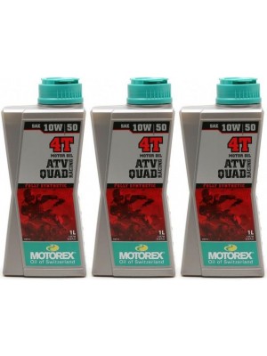 MOTOREX 4T ATV QUAD Racing SAE 10W-50 Motorrad Motoröl 3x 1l = 3 Liter