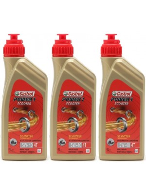 Castrol Power 1 Scooter 4T Motorrad Motoröl 5W-40 3x 1l = 3 Liter