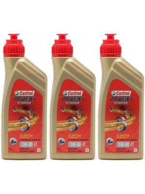 Castrol Power 1 Scooter 4T Motorrad Motoröl 5W-40 3x 1l = 3 Liter