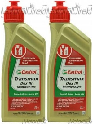 Castrol Transmax Dex III Multivehicle Automatik Getriebeöl 2x 1l = 2 Liter