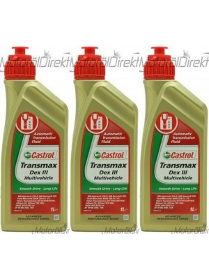 Castrol Transmax Dex III Multivehicle Automatik Getriebeöl 3x 1l = 3 Liter