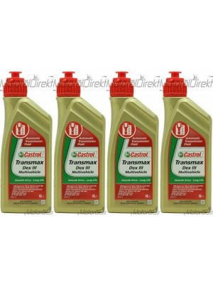 Castrol Transmax Dex III Multivehicle Automatik Getriebeöl 4x 1l = 4 Liter