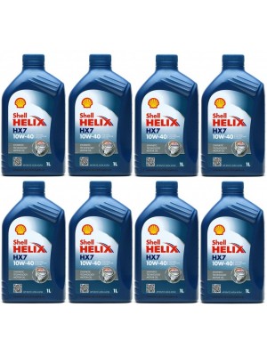 Shell Helix HX7 10W-40 Diesel & Benziner Motoröliter 8x 1l = 8 Liter