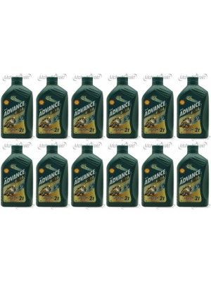Shell Advance Ultra 2T vollsynthetisches Motorrad Motoröl 12x 1l = 12 Liter