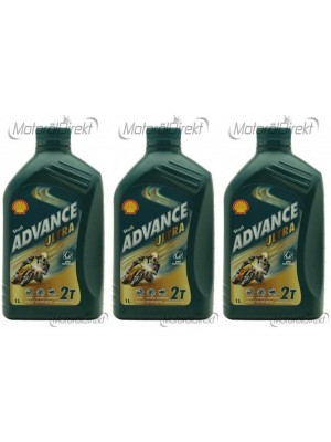 Shell Advance Ultra 2T vollsynthetisches Motorrad Motoröl 3x 1l = 3 Liter