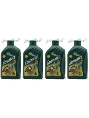 Shell Advance Ultra 2T vollsynthetisches Motorrad Motoröl 4x 1l = 4 Liter