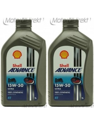 Shell Advance Ultra 4T 15W-50 Motorrad Motoröl 2x 1l = 2 Liter