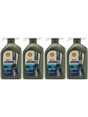 Shell Advance Ultra 4T 15W-50 Motorrad Motoröl 4x 1l = 4 Liter