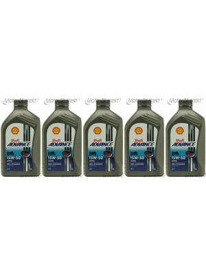 Shell Advance Ultra 4T 15W-50 Motorrad Motoröl 5x 1l = 5 Liter