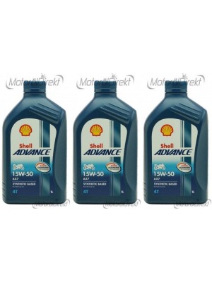 Shell Advance AX7 4T 15W-50 Motorrad Motoröl 3x 1l = 3 Liter