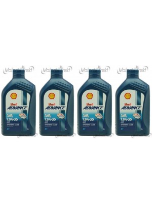 Shell Advance AX7 4T 15W-50 Motorrad Motoröl 4x 1l = 4 Liter