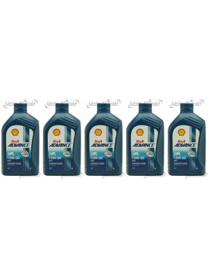 Shell Advance AX7 4T 15W-50 Motorrad Motoröl 5x 1l = 5 Liter