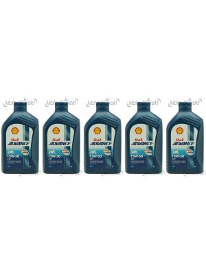 Shell Advance AX7 4T 15W-50 Motorrad Motoröl 5x 1l = 5 Liter