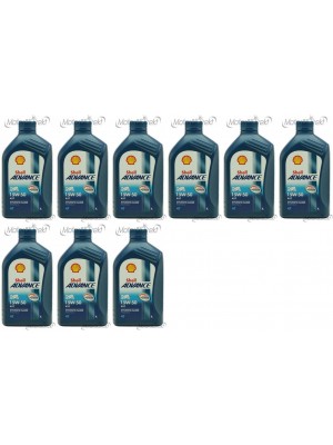 Shell Advance AX7 4T 15W-50 Motorrad Motoröl 9x 1l = 9 Liter
