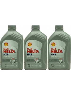 Shell Helix HX8 ECT 5W-40 Motoröl 3x 1l = 3 Liter