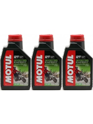 Motul Scooter Expert 2T teilsynthetisches Motorrad Motoröl 3x 1l = 3 Liter