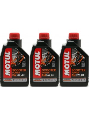 Motul Scooter Power 4T 5W-40 MA Motorrad Motoröl 3x 1l = 3 Liter