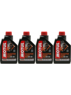 Motul Scooter Power 4T 5W-40 MA Motorrad Motoröl 4x 1l = 4 Liter