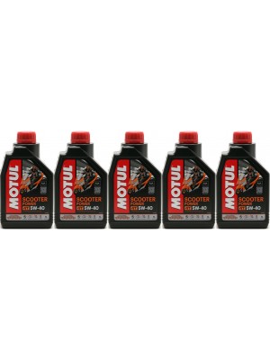 Motul Scooter Power 4T 5W-40 MA Motorrad Motoröl 5x 1l = 5 Liter