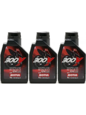 Motul 300V Factory Line Road Racing 5W40 4T Motorrad Motoröl 3x 1l = 3 Liter