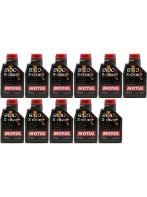 Motul 8100 X-clean + 5W-30 Motoröl 11x 1l = 11 Liter