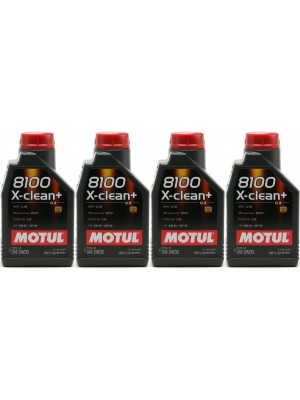 Motul 8100 X-clean + 5W-30 Motoröl 4x 1l = 4 Liter