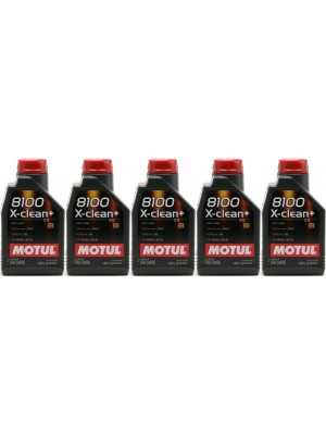 Motul 8100 X-clean + 5W-30 Motoröl 5x 1l = 5 Liter