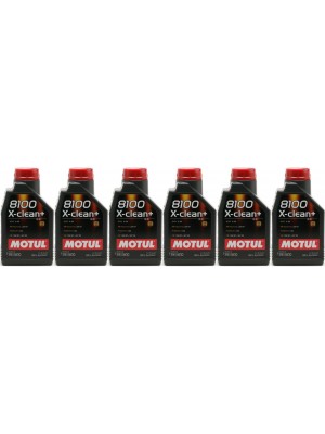 Motul 8100 X-clean + 5W-30 Motoröl 6x 1l = 6 Liter