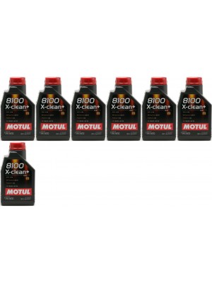 Motul 8100 X-clean + 5W-30 Motoröl 7x 1l = 7 Liter