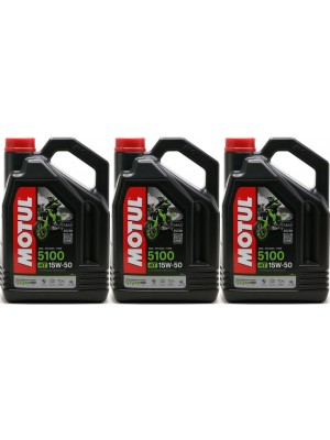 Motul 5100 ester 15W-50 4T Motorrad Motoröl 3x 4l = 12 Liter