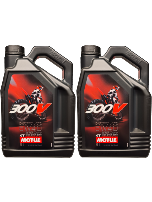 Motul 300V 4T Factory Line 5W-40 Off Road Motorrad Motoröl 2x 4l = 8 Liter