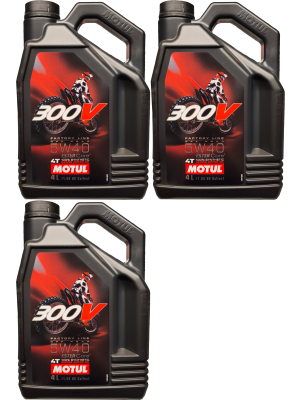 Motul 300V 4T Factory Line 5W-40 Off Road Motorrad Motoröl 3x 4l = 12 Liter