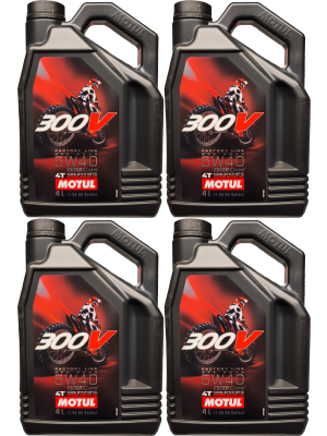 Motul 300V 4T Factory Line 5W-40 Off Road Motorrad Motoröl 4x 4l = 16 Liter