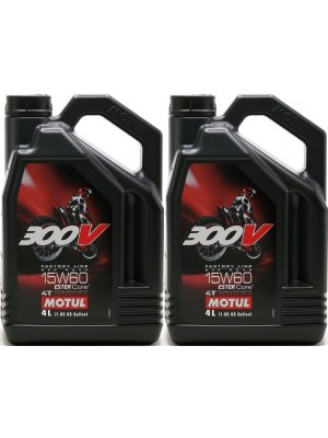 Motul 300V 4T Factory Line 15W-60 Off Road Motorrad Motoröl 2x 4l = 8 Liter