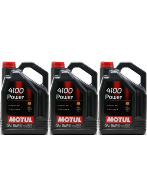 Motul 4100 Power 15W-50 Motoröl 3x 5 = 15 Liter