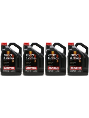 Motul 8100 X-clean + 5W-30 Motoröl 4x 5 = 20 Liter