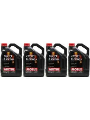 Motul 8100 X-clean + 5W-30 Motoröl 4x 5 = 20 Liter