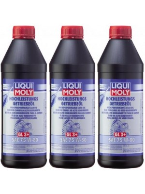 Liqui Moly 4427 Hochleistungs Getriebeöl GL3+ SAE 75W-80 3x 1l = 3 Liter