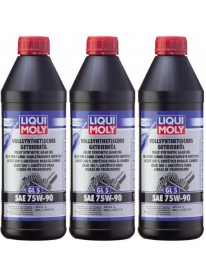 Liqui Moly 1414 Vollsynthetisches Getriebeöl GL5 SAE 75W-90 3x 1l = 3 Liter