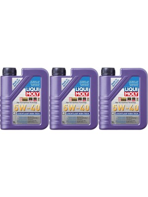 Liqui Moly 3863 Leichtlauf High Tech 5W-40 Motoröl 3x 1l = 3 Liter