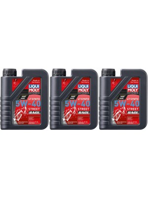 Liqui Moly 2592 Racing Synth 4T Motorrad Motoröl 5W-40 3x 1l = 3 Liter