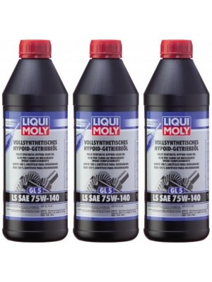 Liqui Moly 4421 Vollsynthetisches Hypoid-Getriebeöl GL5 LS 75W-140 3x1l=3 Liter