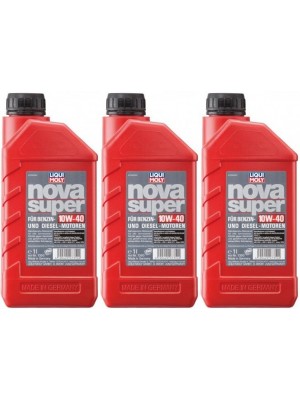 Liqui Moly 7350 Nova Super 10W-40 Motoröl Flasche 3x 1l = 3 Liter