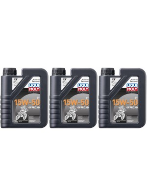 Liqui Moly 3057 Motorbike 4T 15W-50 Offroad Motorrad Motoröl 3x 1l = 3 Liter