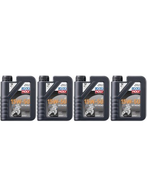 Liqui Moly 3057 Motorbike 4T 15W-50 Offroad Motorrad Motoröl 4x 1l = 4 Liter