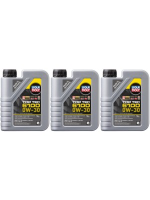 Liqui Moly 20770 Top Tec 6100 0W-30 Motoröl 3x 1l = 3 Liter