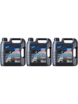 Liqui Moly 1696 Motorbike 4T 20W-50 Motorrad Motoröl Street 3x 4l = 12 Liter